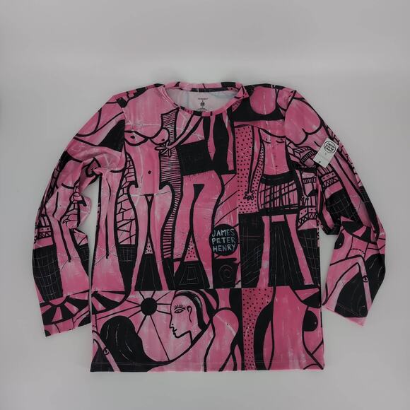 Swiminista x James Peter Henry Good Vibes Rashguard Beach Activities Pink XL NWT - Picture 2 of 15